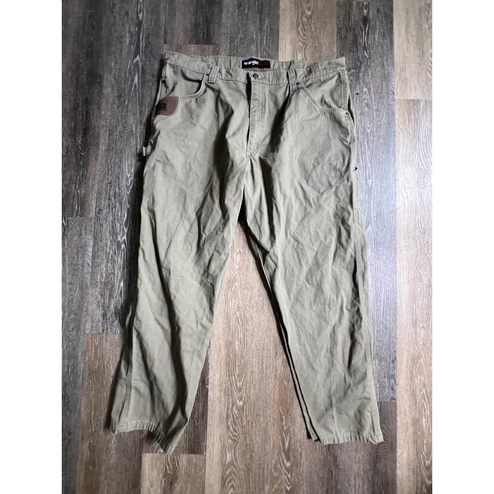 Wrangler Riggs Workwear Carpenter Pants Men 42x30 Green Khaki‎ Utility 3W020BR